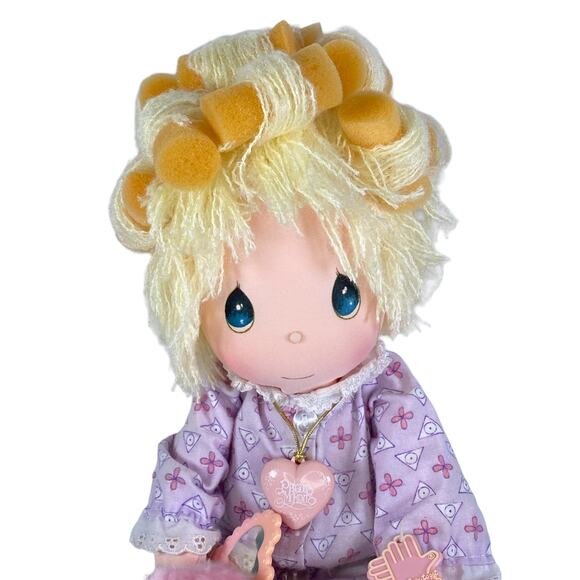 VTG 1984 Precious Moments Sylvie 15” Doll w/ Curler Mirror Locket & Applause Tag - Picture 3 of 9